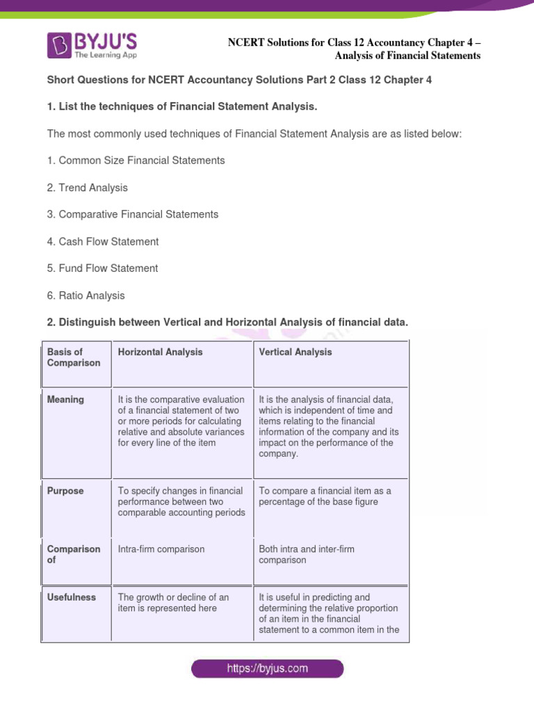 Chapter 4 Analysis Of Financial Statements Solutions