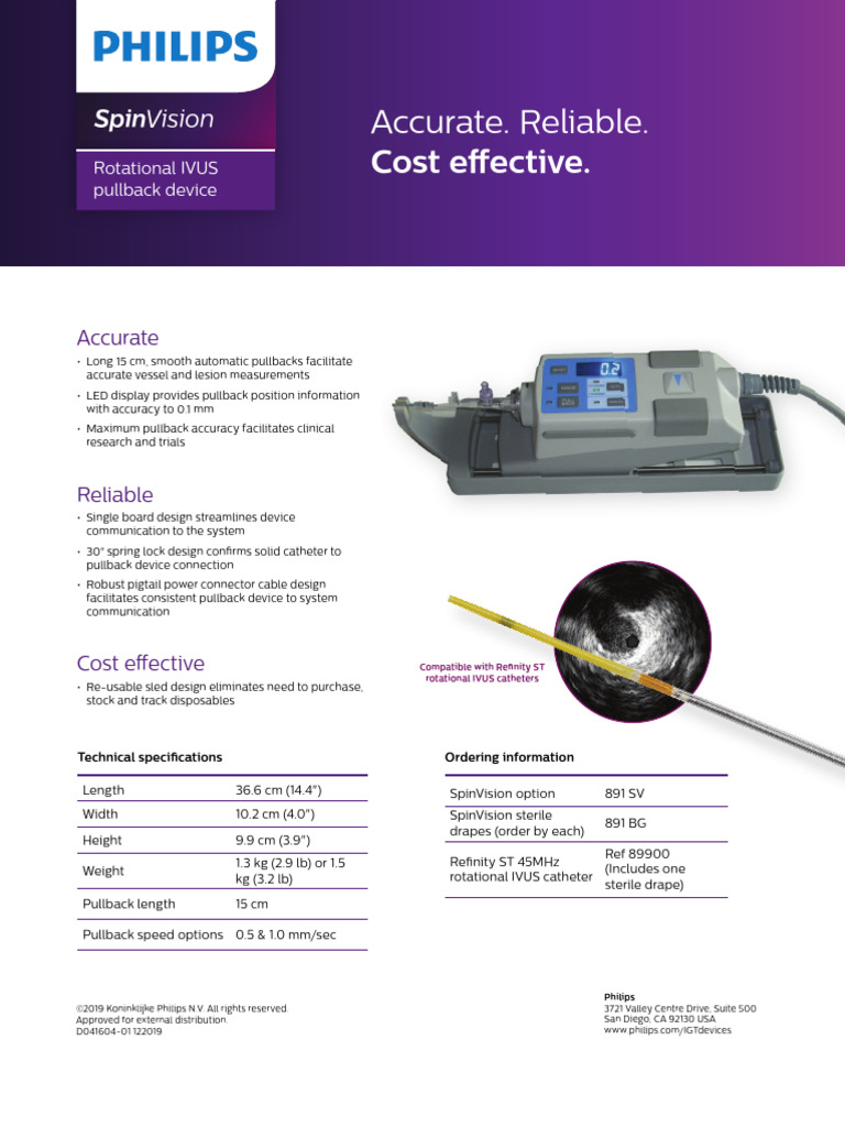 Philips Refinity IVUS Catheter Overview | PDF