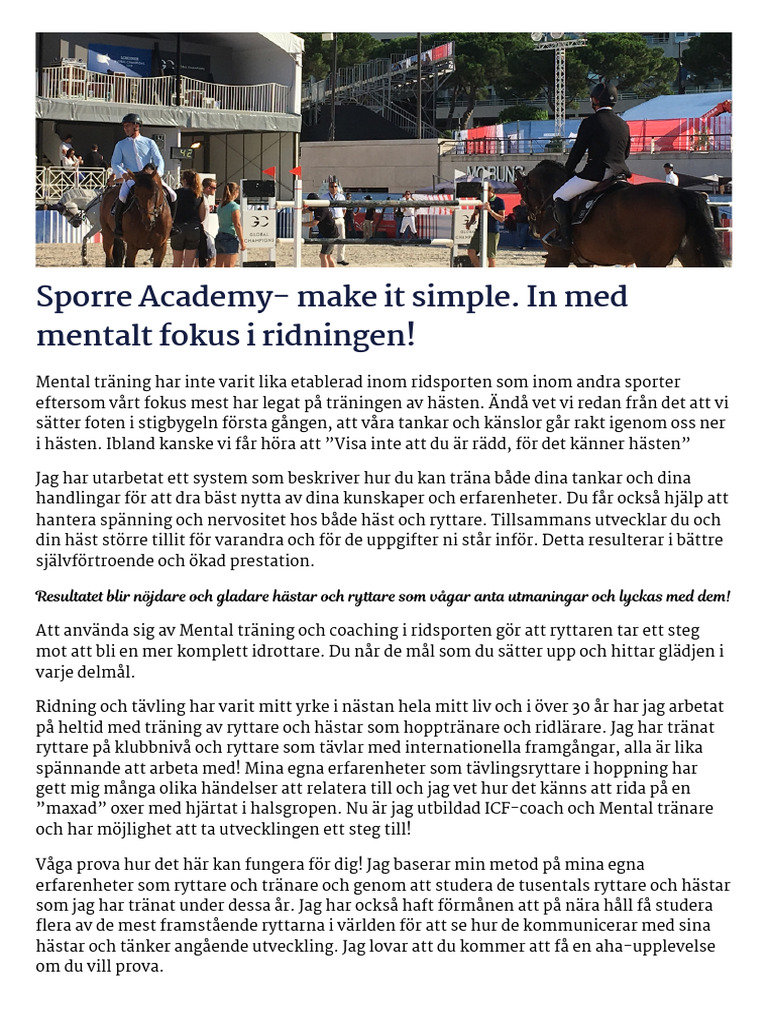 Sporre Academy Texten | PDF