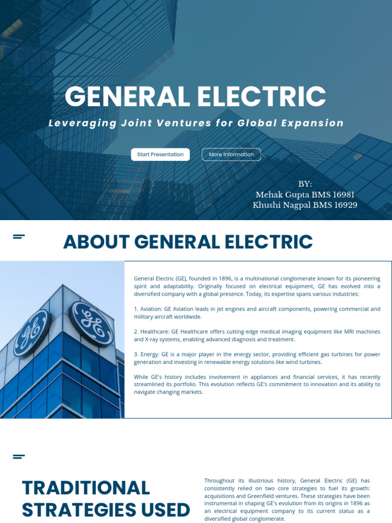Case Study On GE | PDF | General Electric | Joint Venture