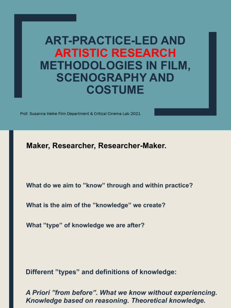 Art-Driven Research Methodologies Explained | PDF | Knowledge | Theory