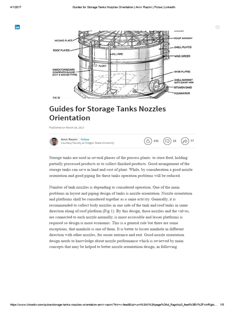 Nozzle Orientation for Storage Tanks | PDF | Pump | Valve