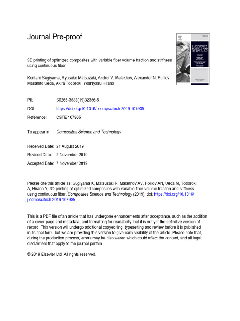 2019 3D Printing of Optimized Composites With Variable Fiber Volume ...