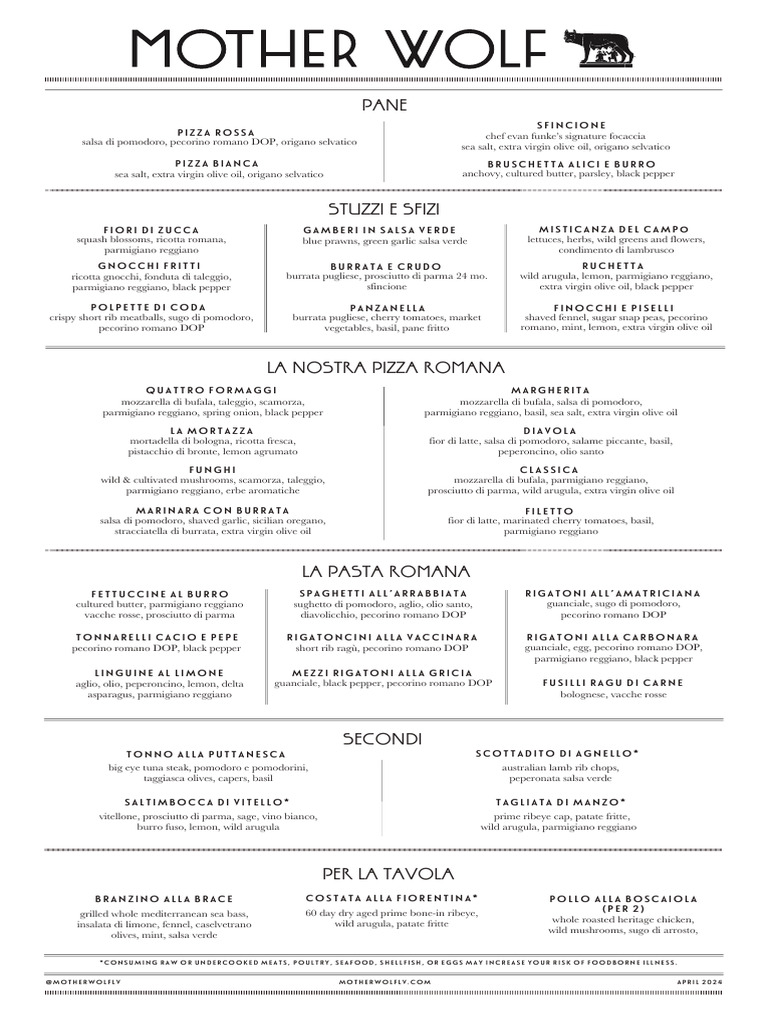 Mother-Wolf Menu 042624 | PDF