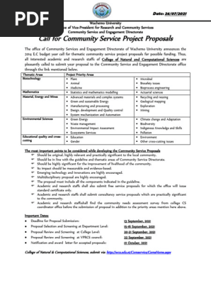 Community Service for proposal-2014