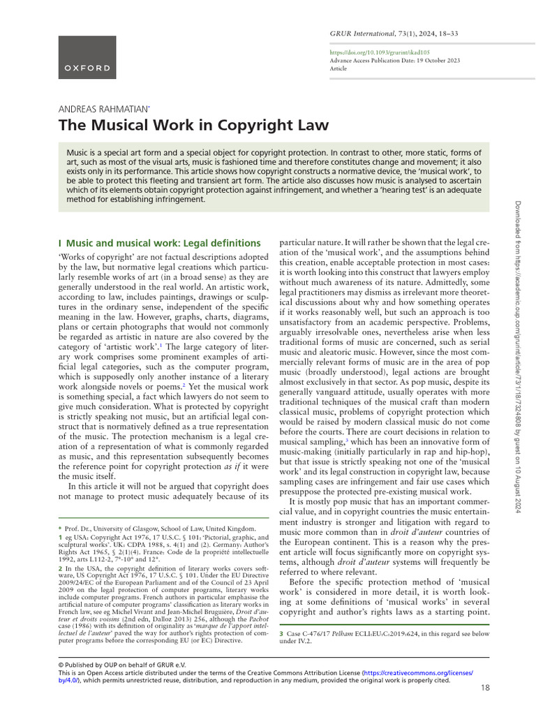 Musical Work-Copyright - Us Cases | PDF | Copyright