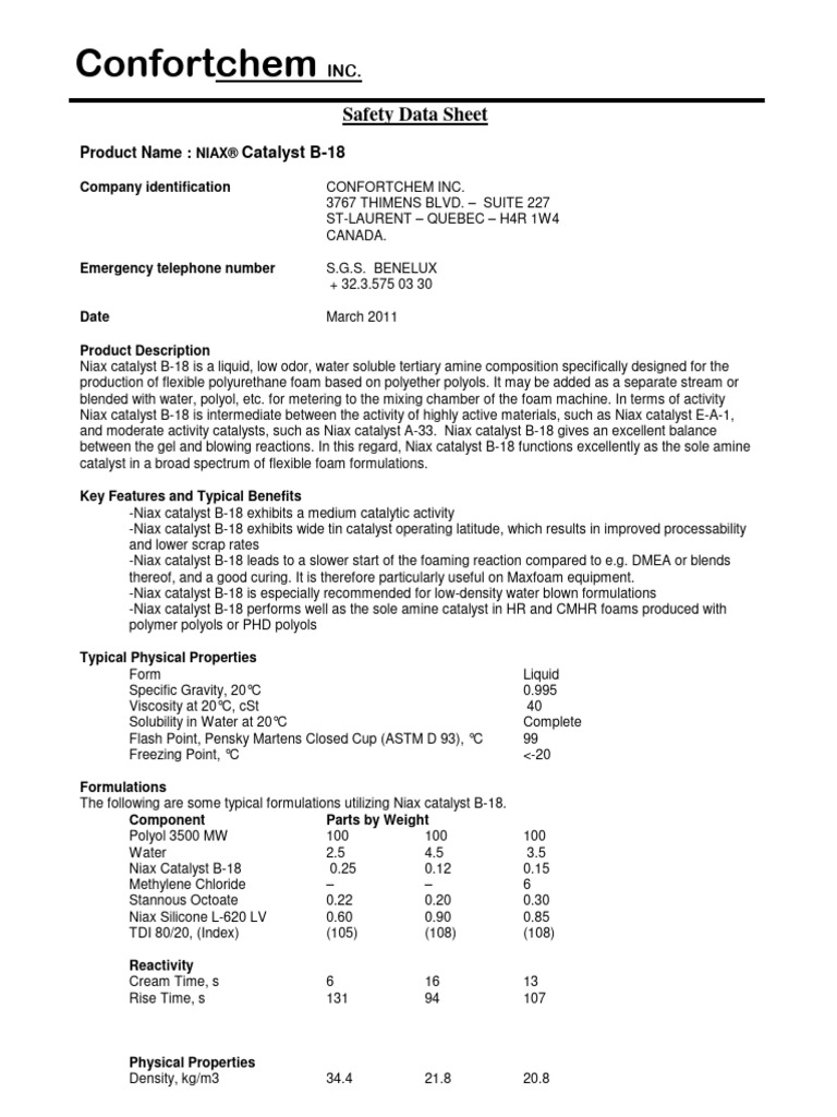 TDS - B18 Eng | PDF | Materials | Chemical Substances