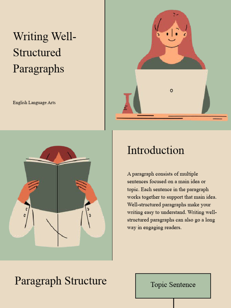 Blue Simple English Paragraph Writing Structure Presentation | PDF ...
