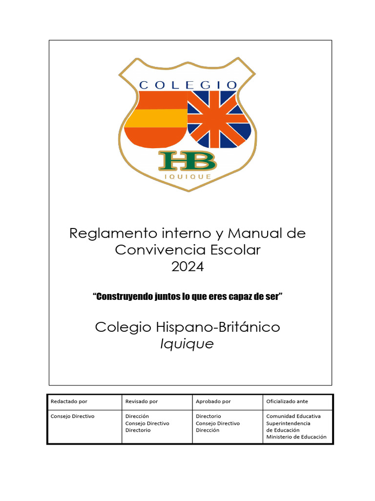 Manual y Reglamento de Convivencia Escolar 2024 25.02.2024 | PDF ...