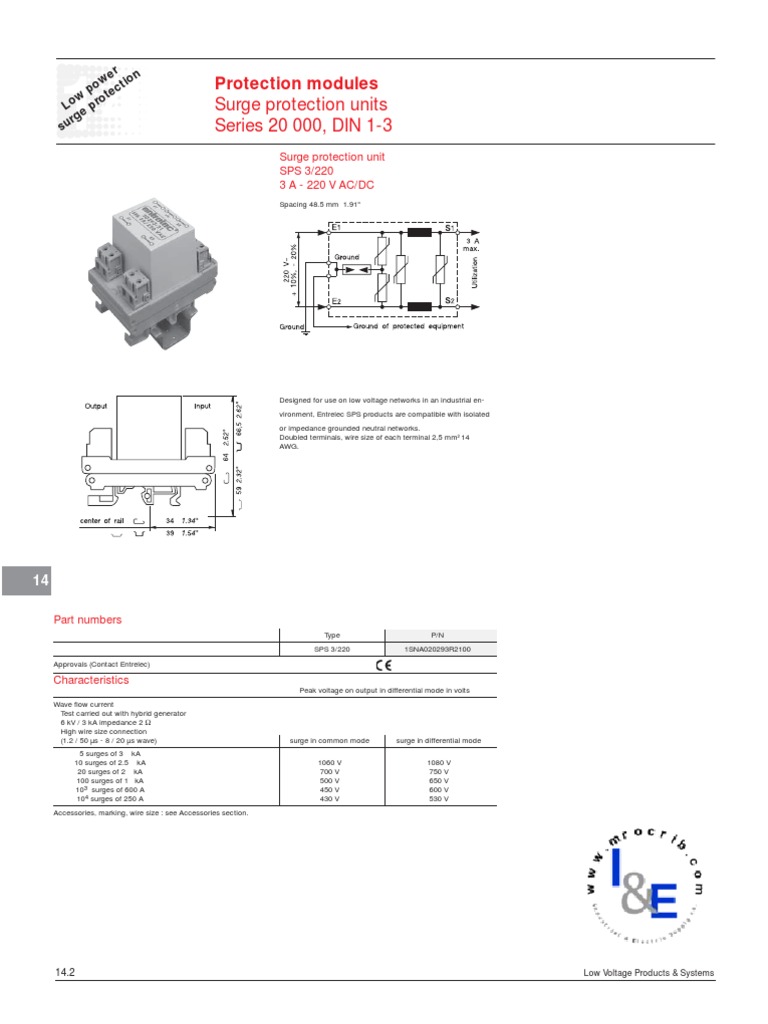 ABB Protection Modules, Surge Protection Series 20 000, DIN 1-3 | PDF ...