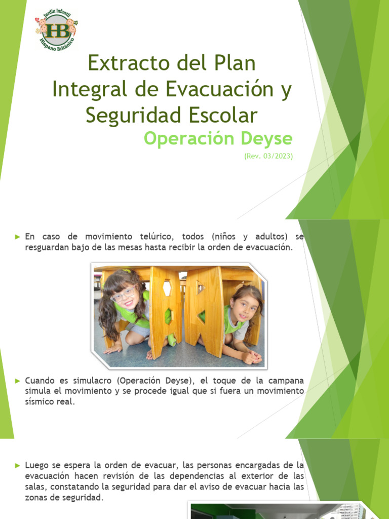Extracto Plan Integral de Evacuacion y Seguridad Escolar 2023 27.03.23 ...