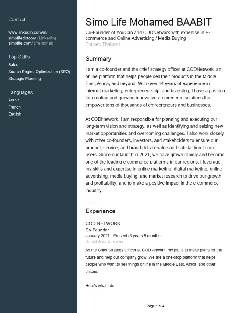 Profile-1 Simo Life | PDF | Entrepreneurship | Digital Marketing