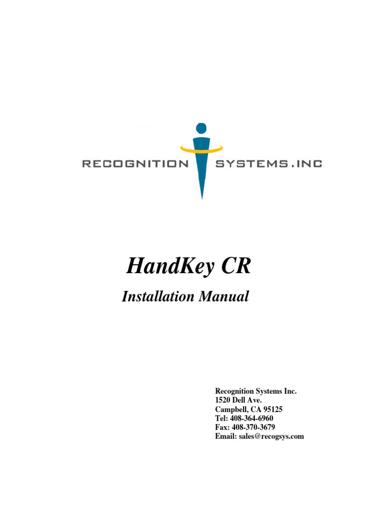 HandKey CR Installation Guide | PDF | Screw | Computer Network