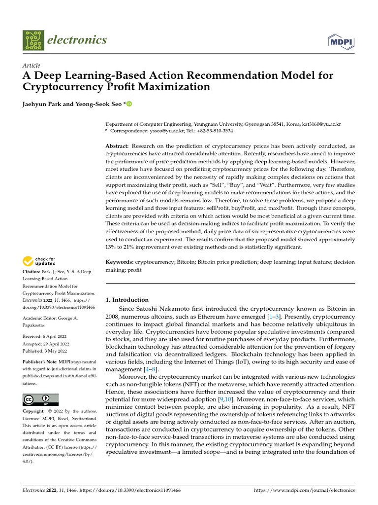 A Deep Learning-Based Action Recommendation Model For Cryptocurrency ...