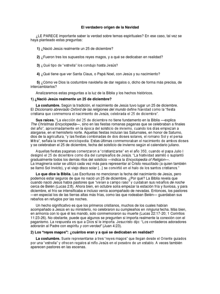 Origen y significado de la Navidad | PDF | Navidad | Papá Noel