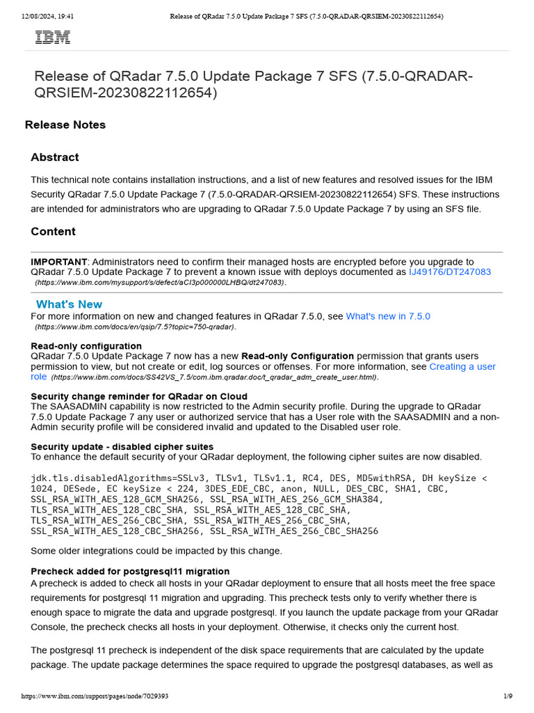 QRadar 7.5.0 Update Package 7 Release Notes | PDF | Transport Layer ...