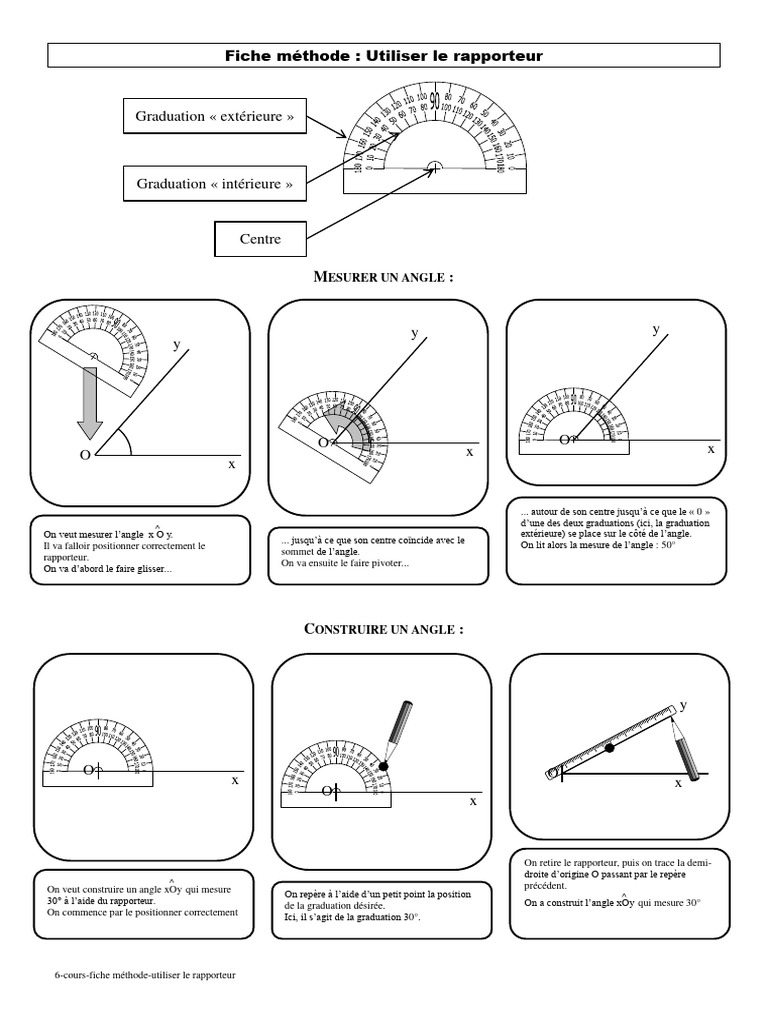 Utiliser un rapporteur d'angle efficacement | PDF