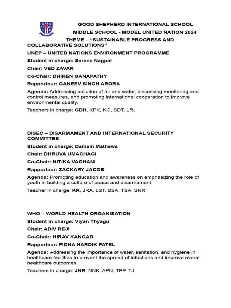 MSMUN 2024 PDF United Nations Environment Programme