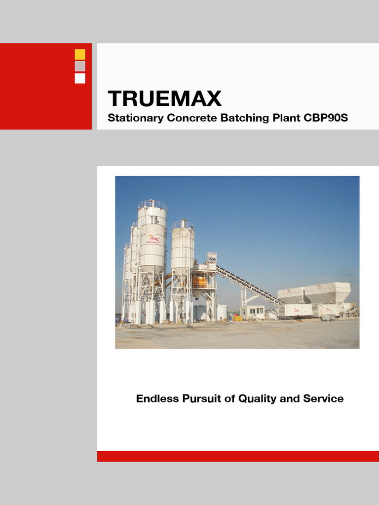 TRUEMAX CBP90S Concrete Batching Plant | PDF | Mechanical Engineering ...