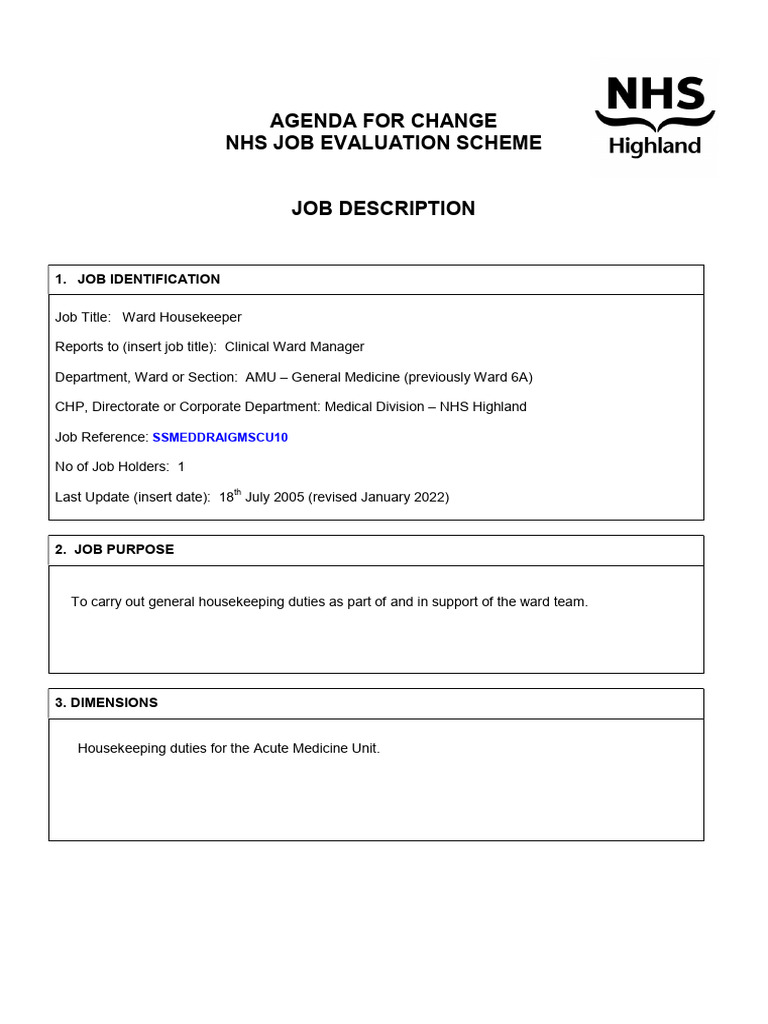 Nhs job description pdf hospital nursing
