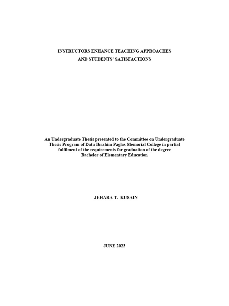 Thesis Front Page & Bibliograpy | PDF | Educational Technology | Learning