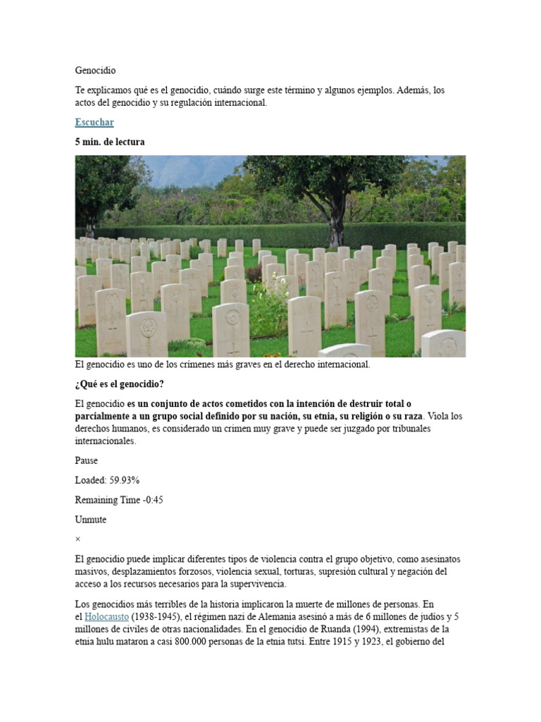 Definición y Ejemplos de Genocidio | PDF | Genocidios | Alemania nazi