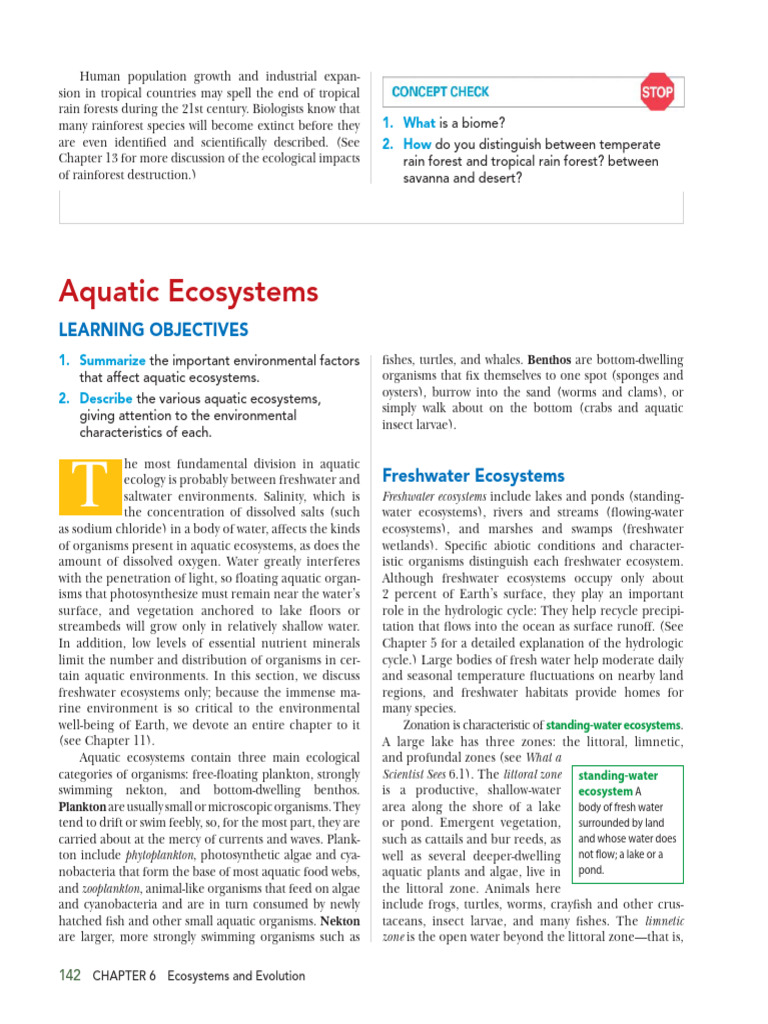 Freshwater Ecosystems Overview | PDF | Aquatic Ecosystem | Plankton