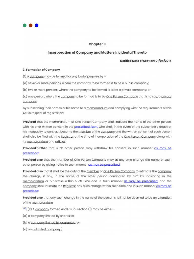 Formation of Company | PDF