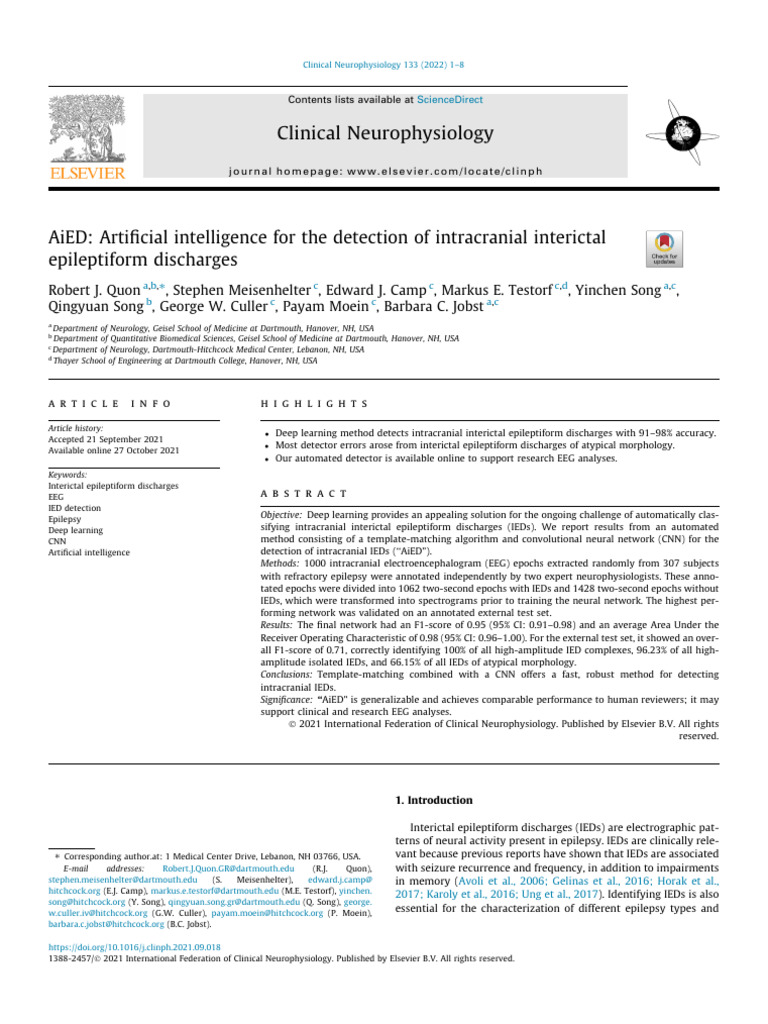 AiED - Artificial Intelligence For The Detection of Intracranial ...