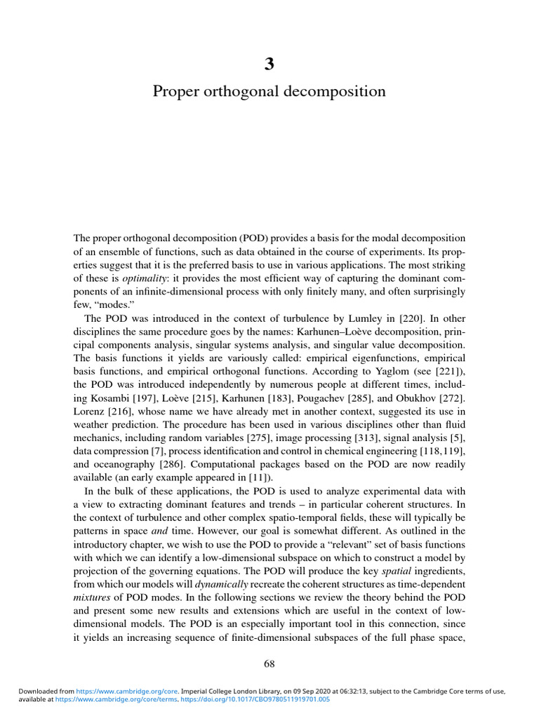 Proper Orthogonal Decomposition | PDF | Eigenvalues And Eigenvectors ...