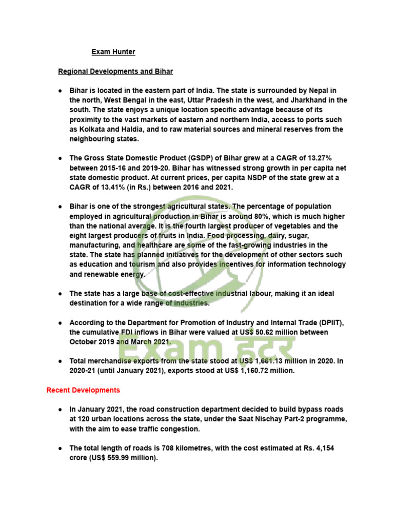 Regional Development and Bihar | PDF | Agriculture | Economies