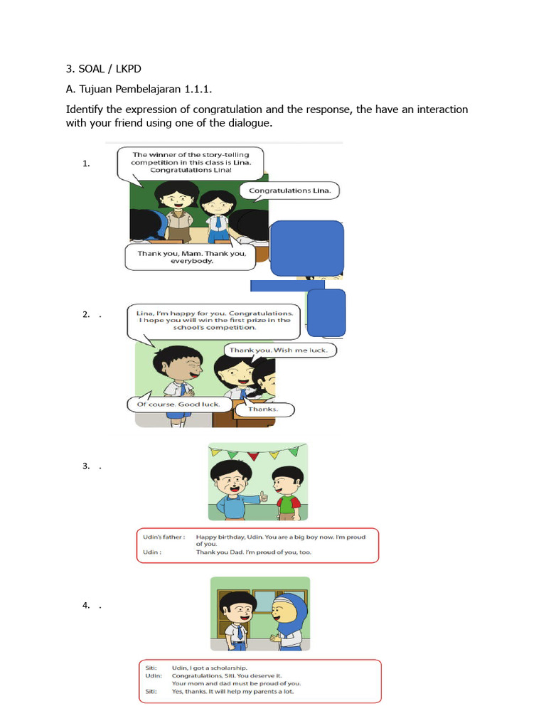 4 Soal Congratulation Pdf