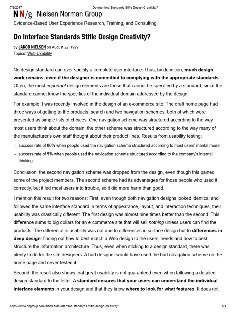 Do Interface Standards Stifle Design Creativity | PDF | Usability ...
