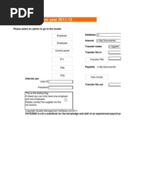 PAYE2012 Demo | PDF | Payroll | Tax Refund