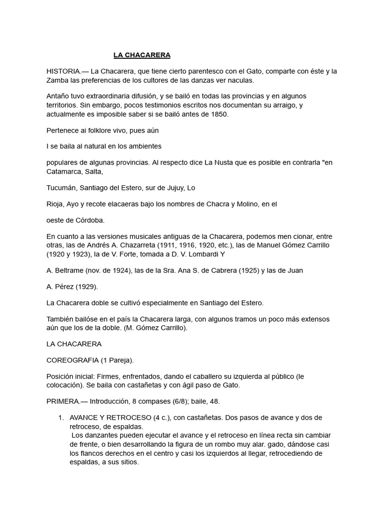 Chacarera | PDF | Bailes | Musica argentina