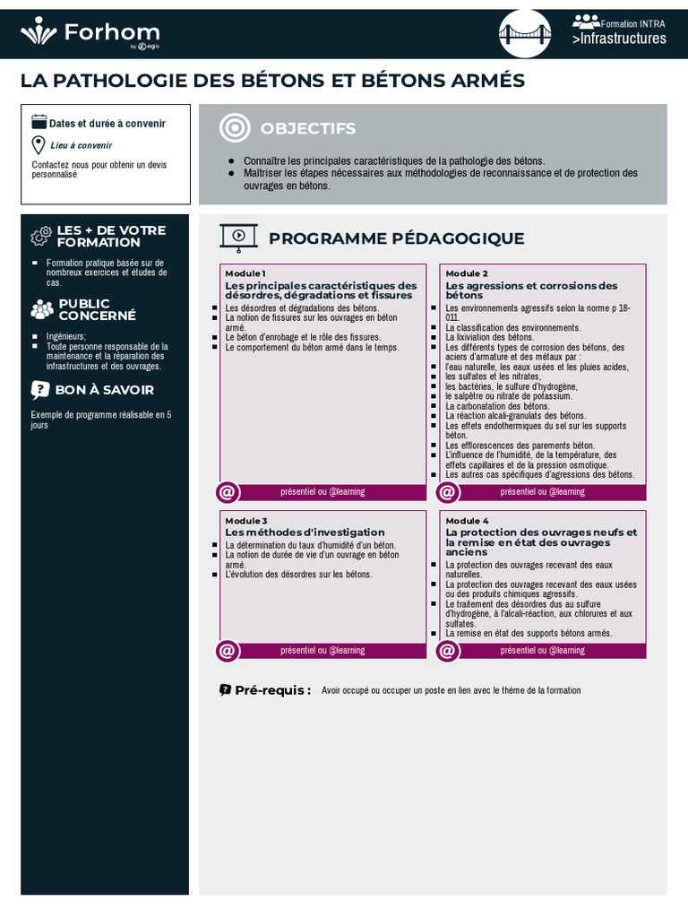 Pathologie des Bétons : Formation Pratique | PDF | Béton | Matériaux