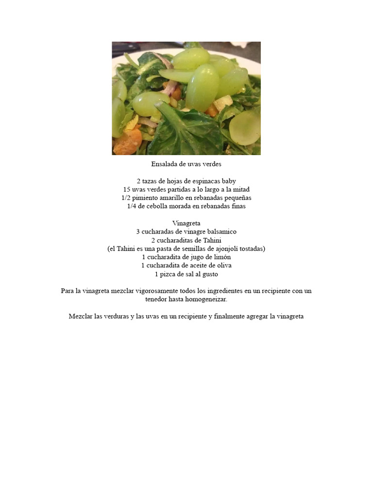 Ensalada | PDF | ensalada | Vinagreta