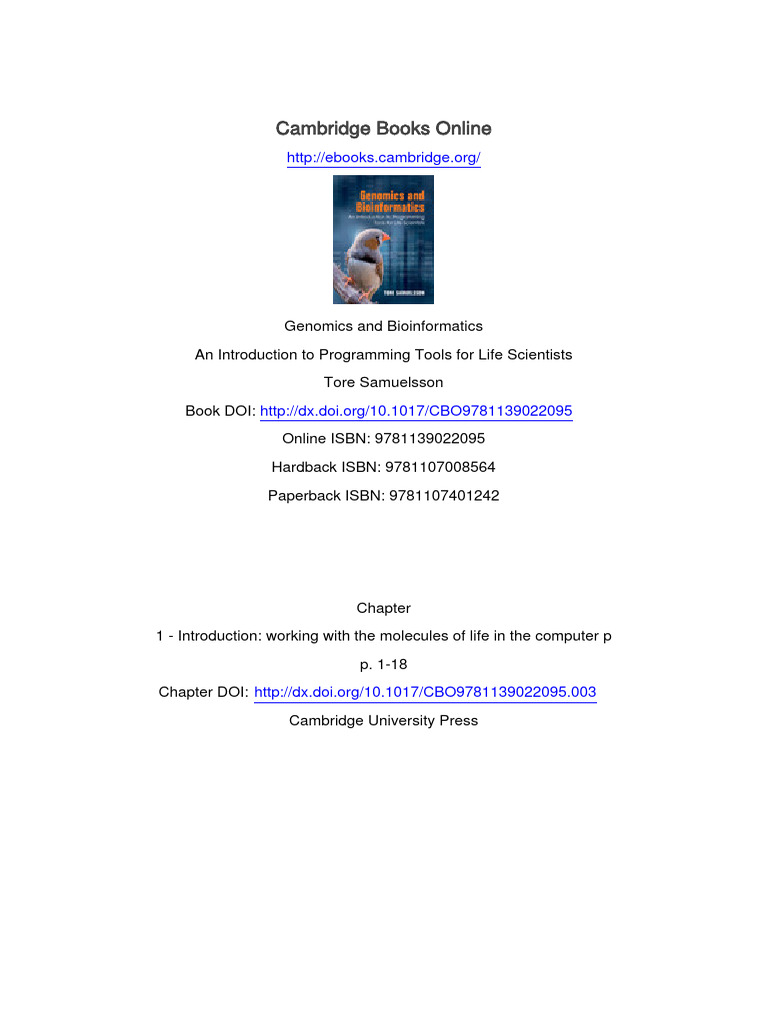 Genomics and Bioinformatics Overview | PDF | Rna | Genetic Code