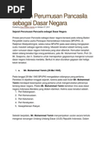 Sejarah Perumusan Pancasila Sebagai Dasar Negara