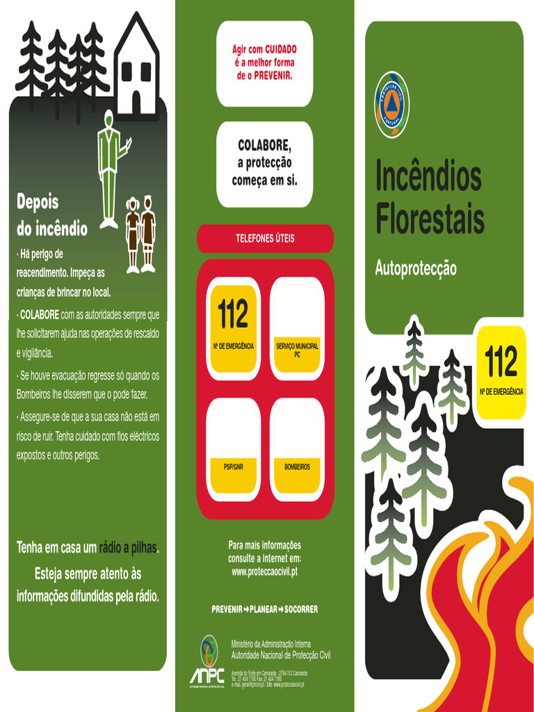 Panfleto Sobre Incêndios Florestais (Auto-Proteção) | PDF, image size:768x1024