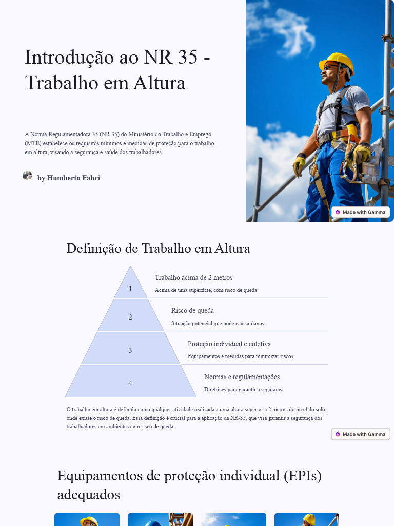 Introducao Ao NR 35 Trabalho em Altura | PDF | Desenvolvimento ...