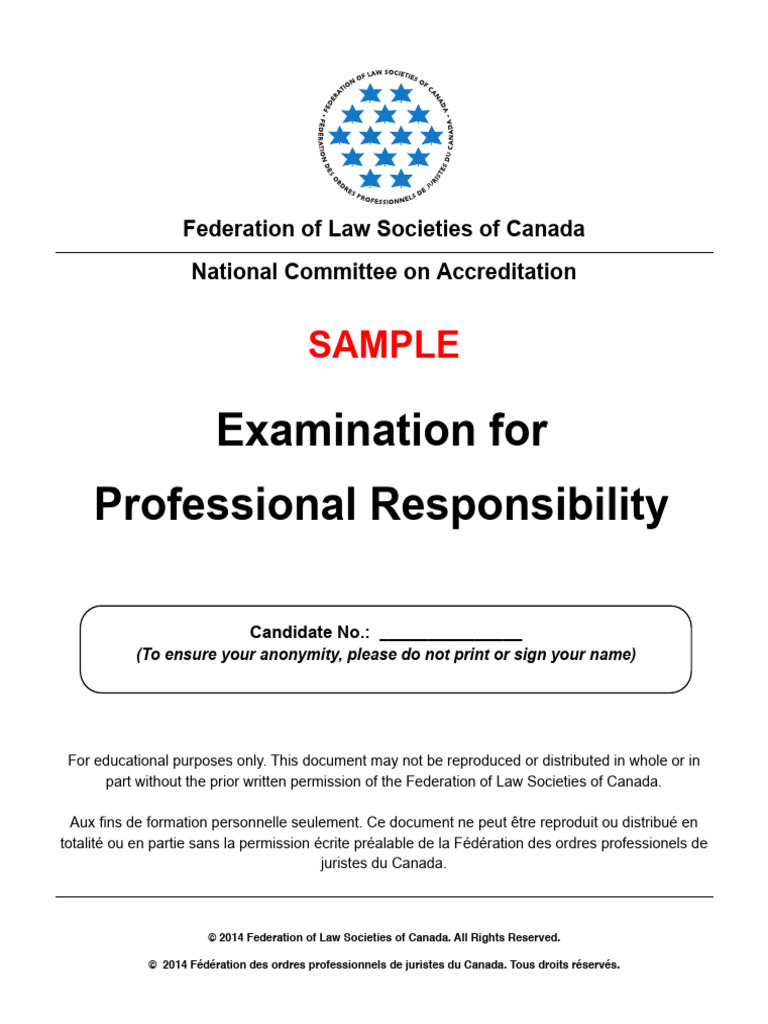 Professional Responsibility Exam Sample | PDF | Lawyer | Negotiation