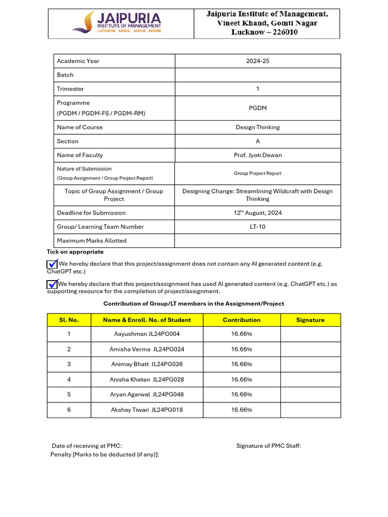 Wildcraft report pdf design thinking prototype