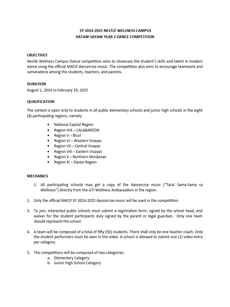 Dance Contest Mechanics | PDF