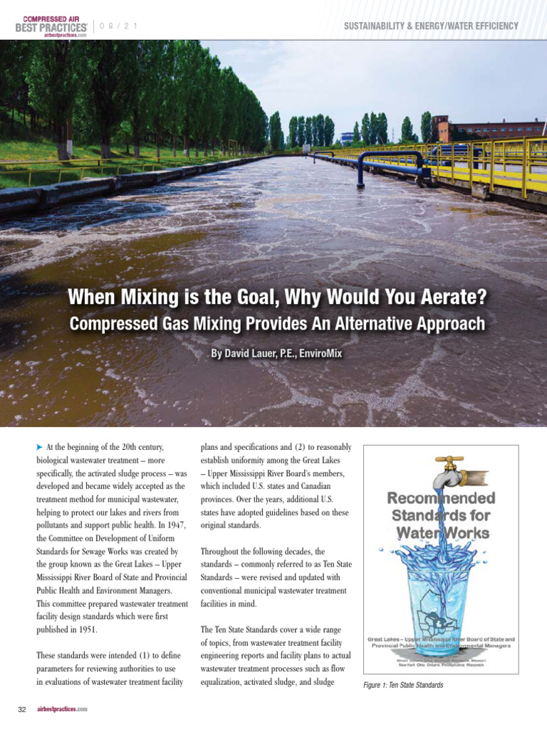 Compressed Gas Mixing in Wastewater Treatment | PDF | Sewage Treatment ...