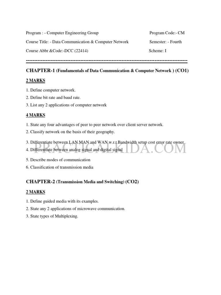 Data Communication & Networking Course Guide | PDF | Computer Network ...