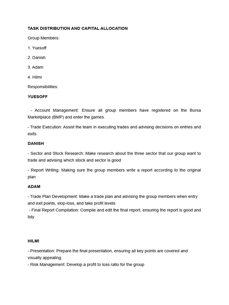 Task Distribution and Capital Allocation | PDF | Capital (Economics ...