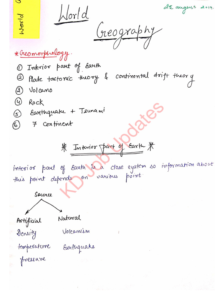 WorldGeography Handwritten Notes English | PDF