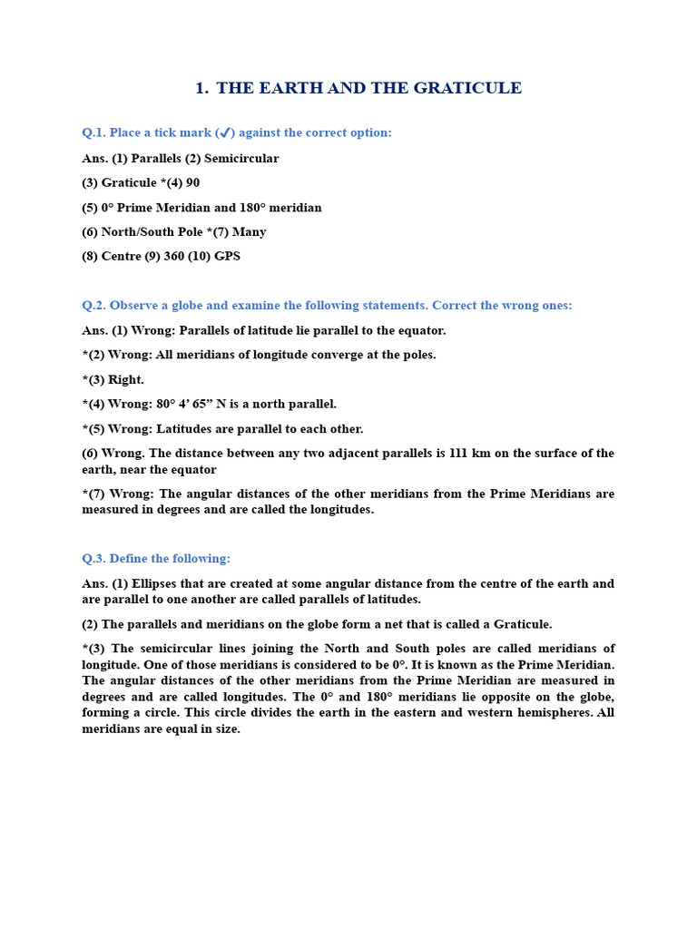 Understanding Earth and Graticule Concepts | PDF | Longitude | Latitude