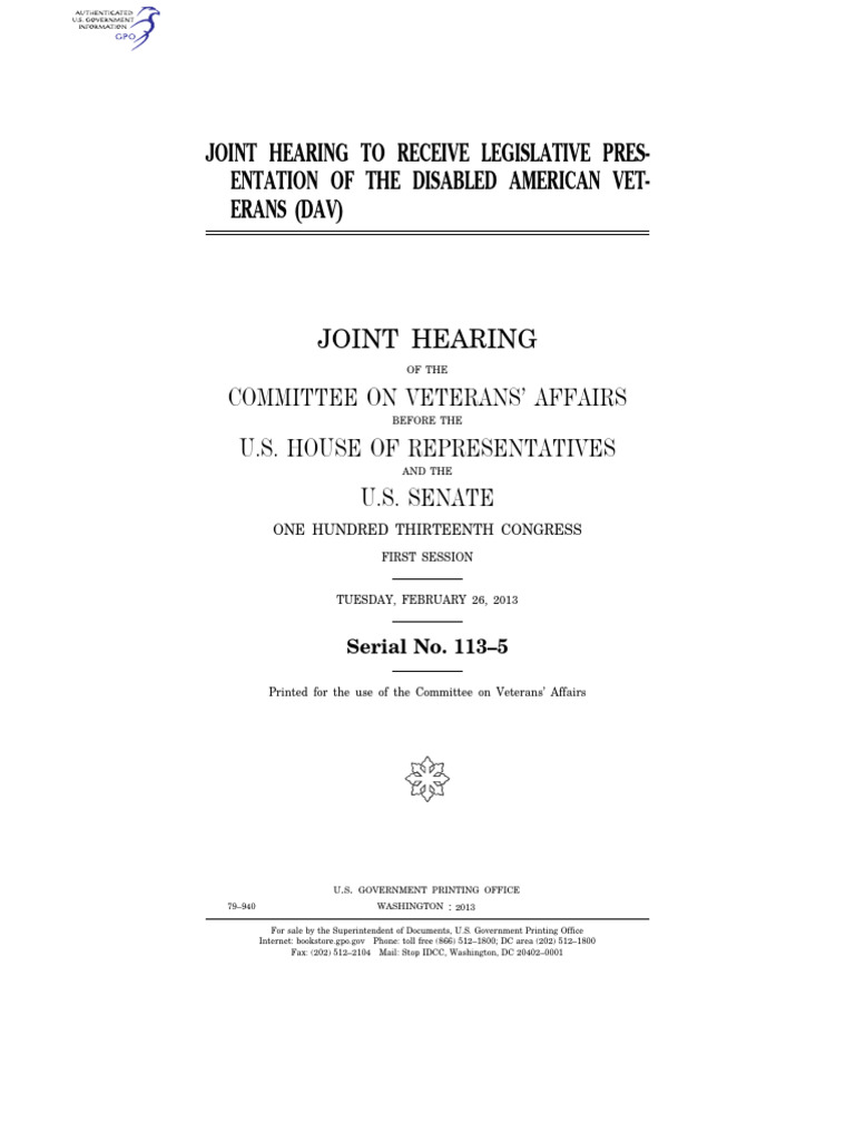 CHRG 113jhrg79940 | PDF | United States Department Of Veterans Affairs ...